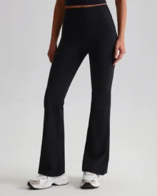 High Waist Flare Nude Hip Lifting Yoga Pants - Black