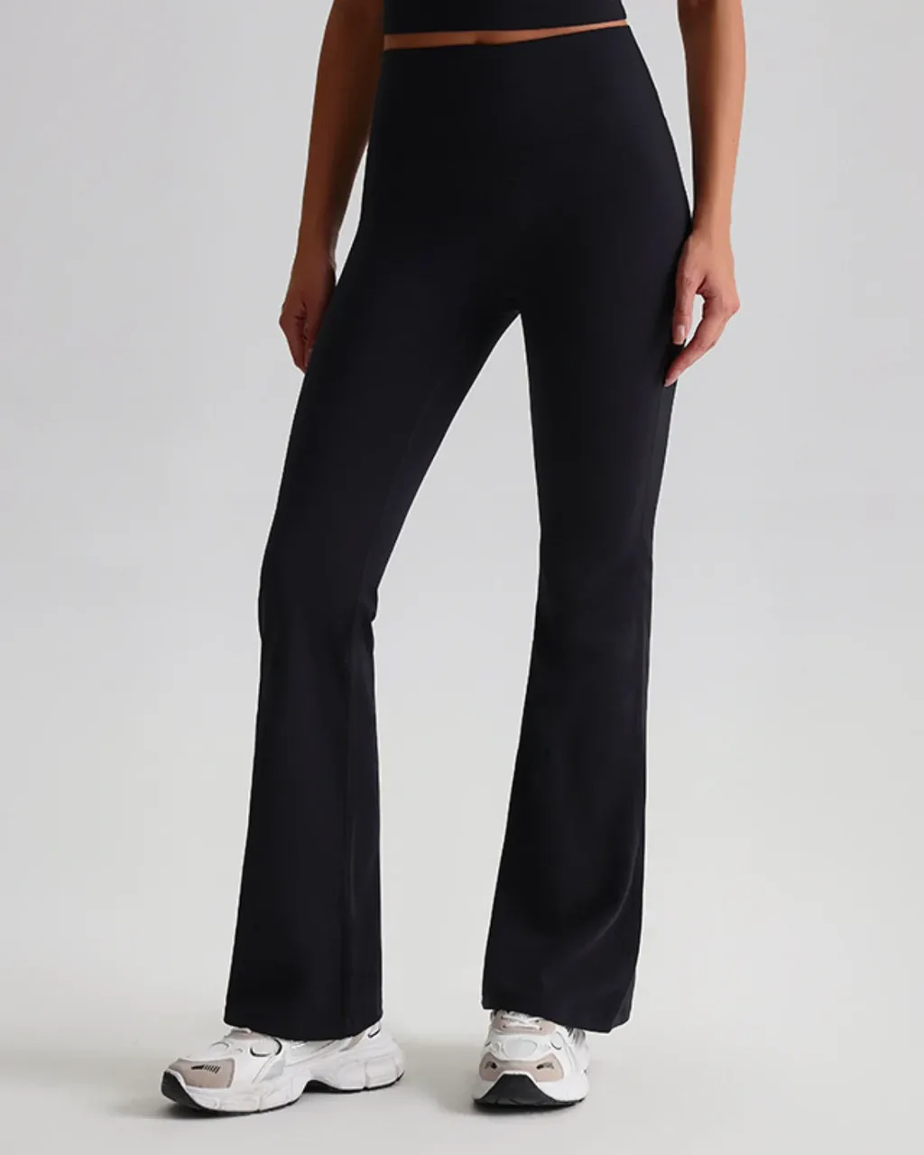 Pantalones Yoga Elevadores De Cadera En Talle Alto Y Silueta Acampanada - negro