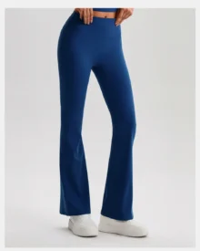 High Waist Flare Nude Hip Lifting Yoga Pants - Navy