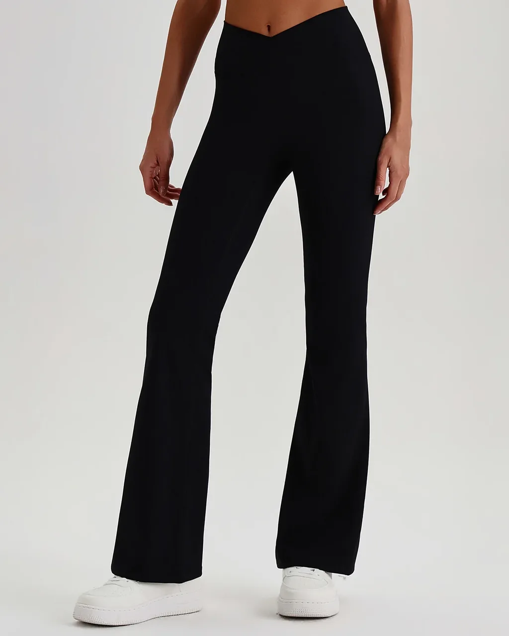 Pantalones De Yoga Con Control Abdominal Y Cintura Alta - negro