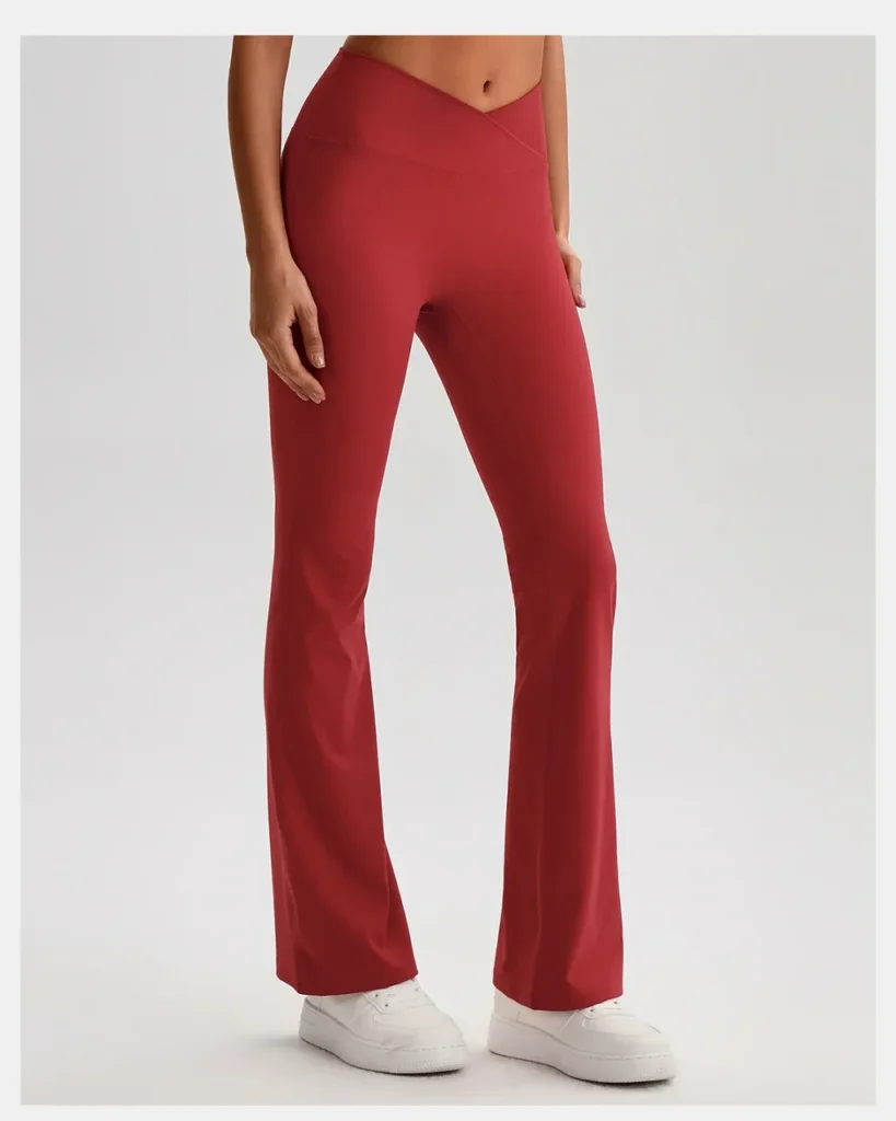 Pantalones De Yoga Con Control Abdominal Y Cintura Alta - rojo