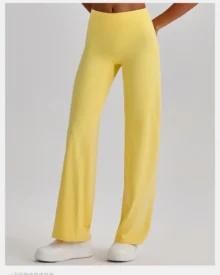 High Waist Micro Flare Nude Hip Lifting Tight Yoga Pants - yellow