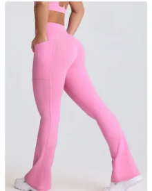 Pantalones De Yoga Nude De Cintura Alta Sin Costuras Con Efecto Moldeador Y Levantador De Glúteos - rosa
