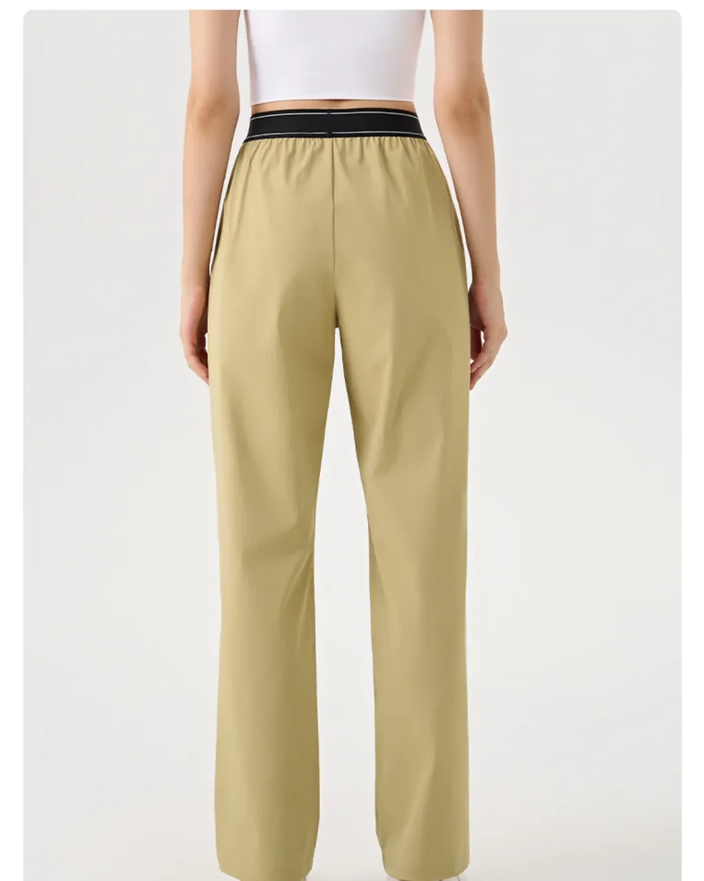 Straight Loose Quick Dry Sports Pants, Lightweight Elastic Casual Cargo Fitness Trousers With Pockets - drak beige