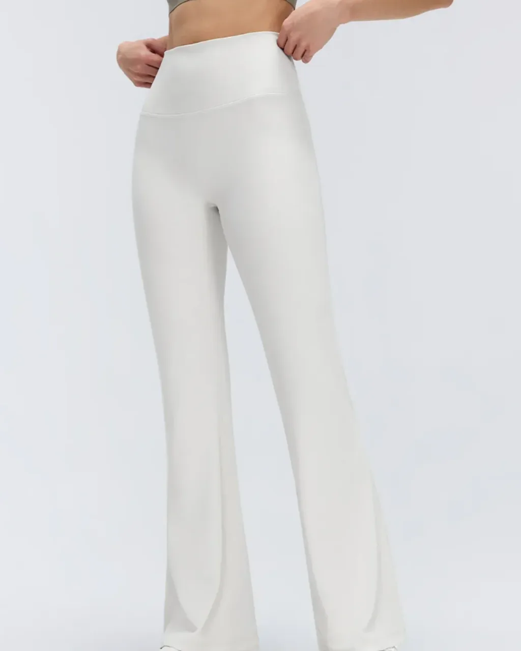 Pantalones Yoga Micro-Flare De Cintura Alta Y Talle Nude - blanco roto