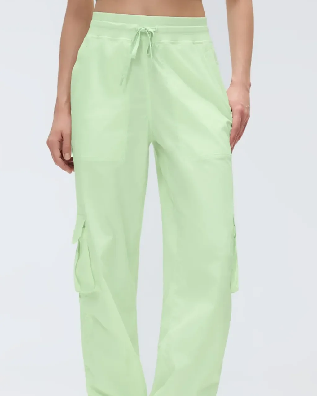 Pantalones Deportivos Cargo De Pierna Ancha - verde bebé