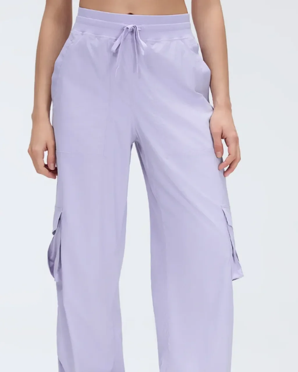 Pantalones Deportivos Cargo De Pierna Ancha - plateado morado