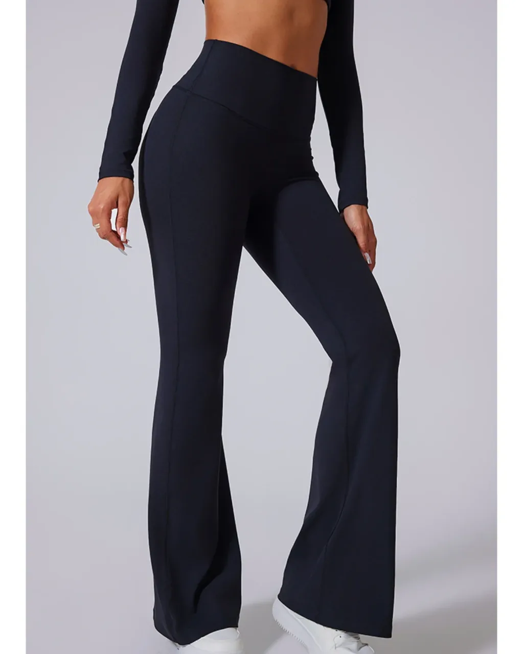Pantalones Deportivos Acampanados Para Otoño-Invierno - negro