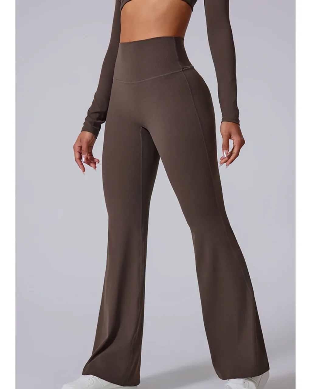 Pantalones Deportivos Acampanados Para Otoño-Invierno - marrón