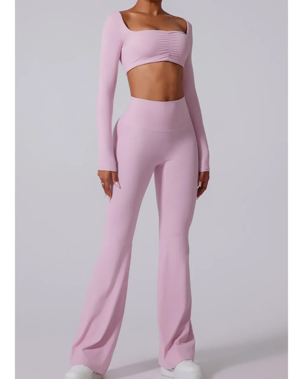 Pantalones Deportivos Acampanados Para Otoño-Invierno - lavanda