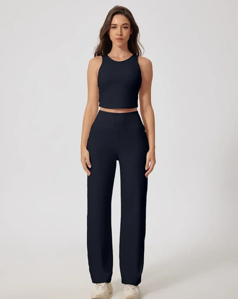 High Waist Back Pocket Flare Yoga Pants - black