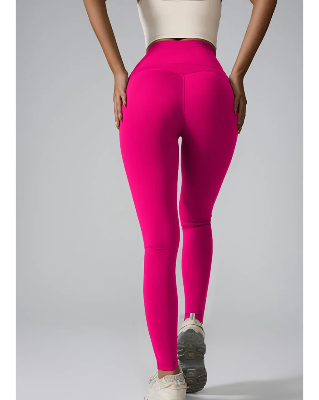 Pantalones Yoga Sin Costuras Con Cintura Alta Y Bolsillos - rosa intenso
