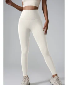 High Waist Seamless Pocket Yoga Pants Hip Lifting Sports Pants - white