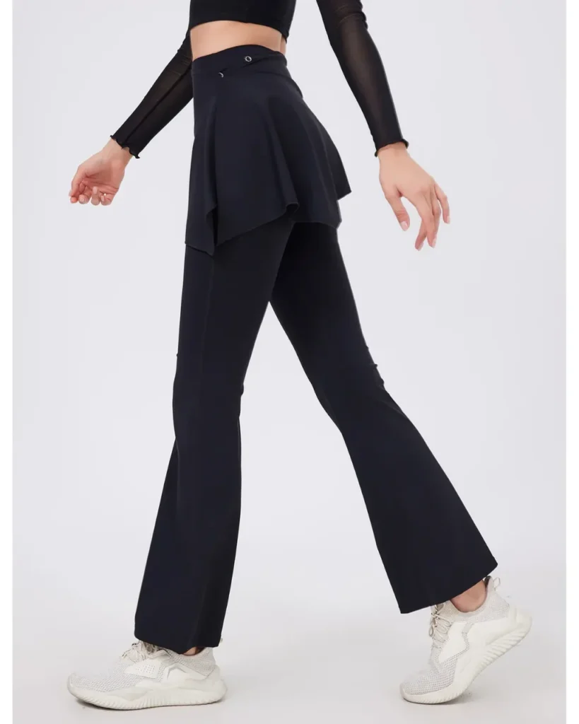 Ruched Hip Lifting 2-Piece Flare Yoga Pants With Butt Cover - Midnight