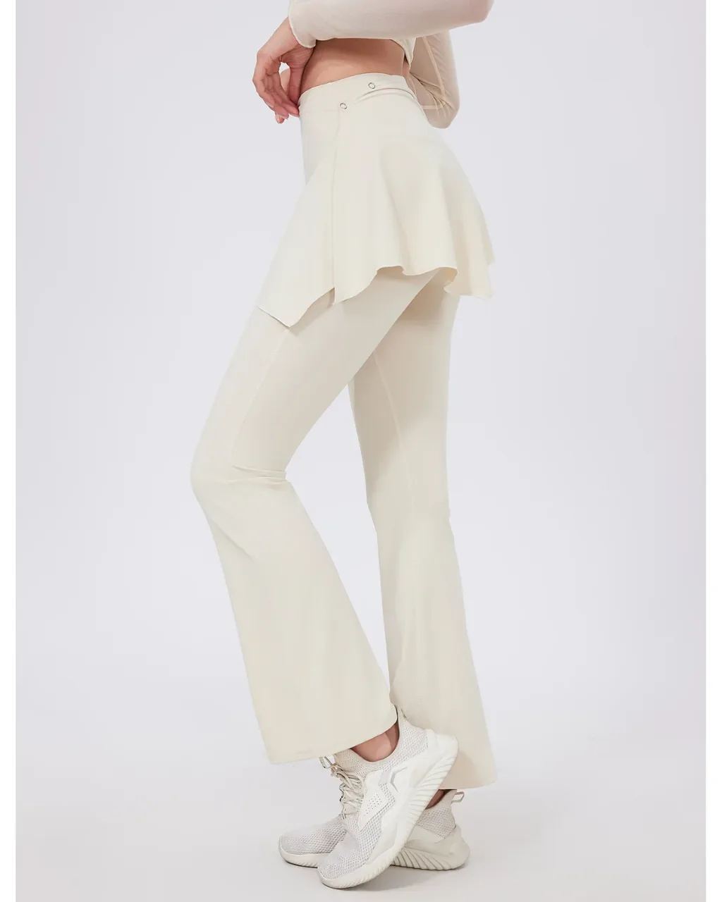 Pantalones Yoga Acampanados Con Realce De Cadera Y Cobertura Glútea - off blanco