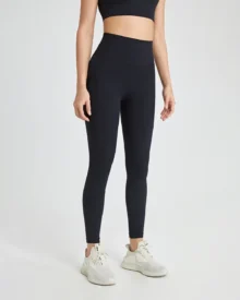 One Piece Seamless Naked Feel Yoga Pants Butt Lifting Sports Pants With Back Pocket - dark navy
