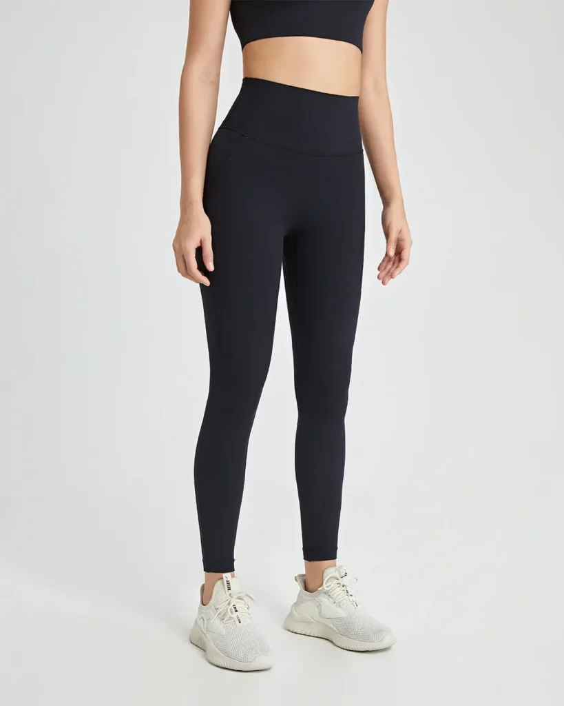 One Piece Seamless Naked Feel Yoga Pants Butt Lifting Sports Pants With Back Pocket - dark navy