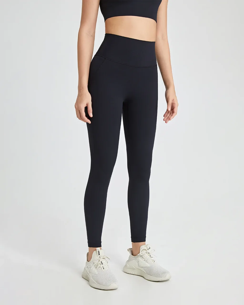 One Piece Seamless Naked Feel Yoga Pants Butt Lifting Sports Pants With Back Pocket - dark navy