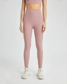 One Piece Seamless Naked Feel Yoga Pants Butt Lifting Sports Pants With Back Pocket - soft pink