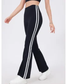 American Style High Waist Hip Lifting Flare Yoga Pants, Naked Stretch Fitness Pants - Midnight