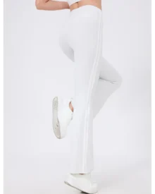 American Style High Waist Hip Lifting Flare Yoga Pants, Naked Stretch Fitness Pants - white