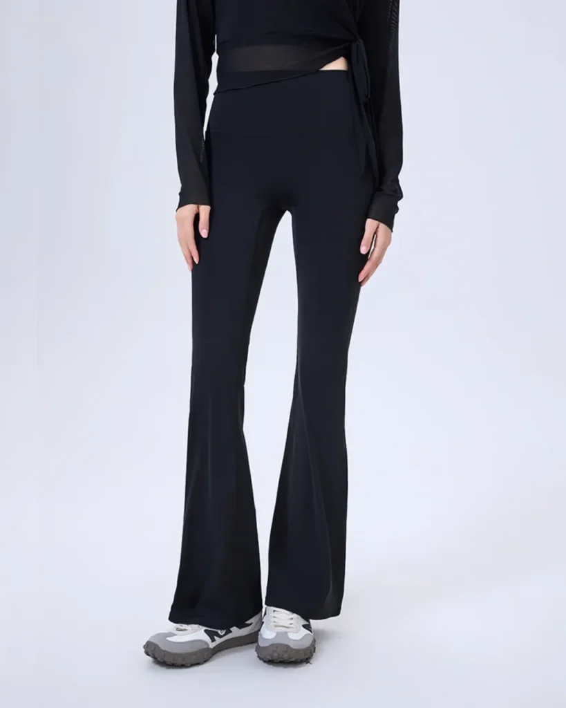 Pantalones Yoga De Cintura Alta Y Silueta Amplia Con Efecto Levantador - negro