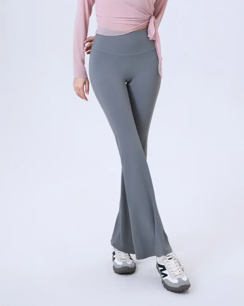 Pantalones Yoga De Cintura Alta Y Silueta Amplia Con Efecto Levantador - gris