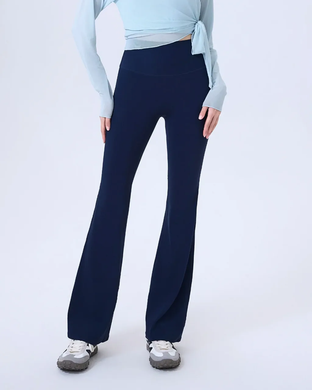 Pantalones Yoga De Cintura Alta Y Silueta Amplia Con Efecto Levantador - azul marino