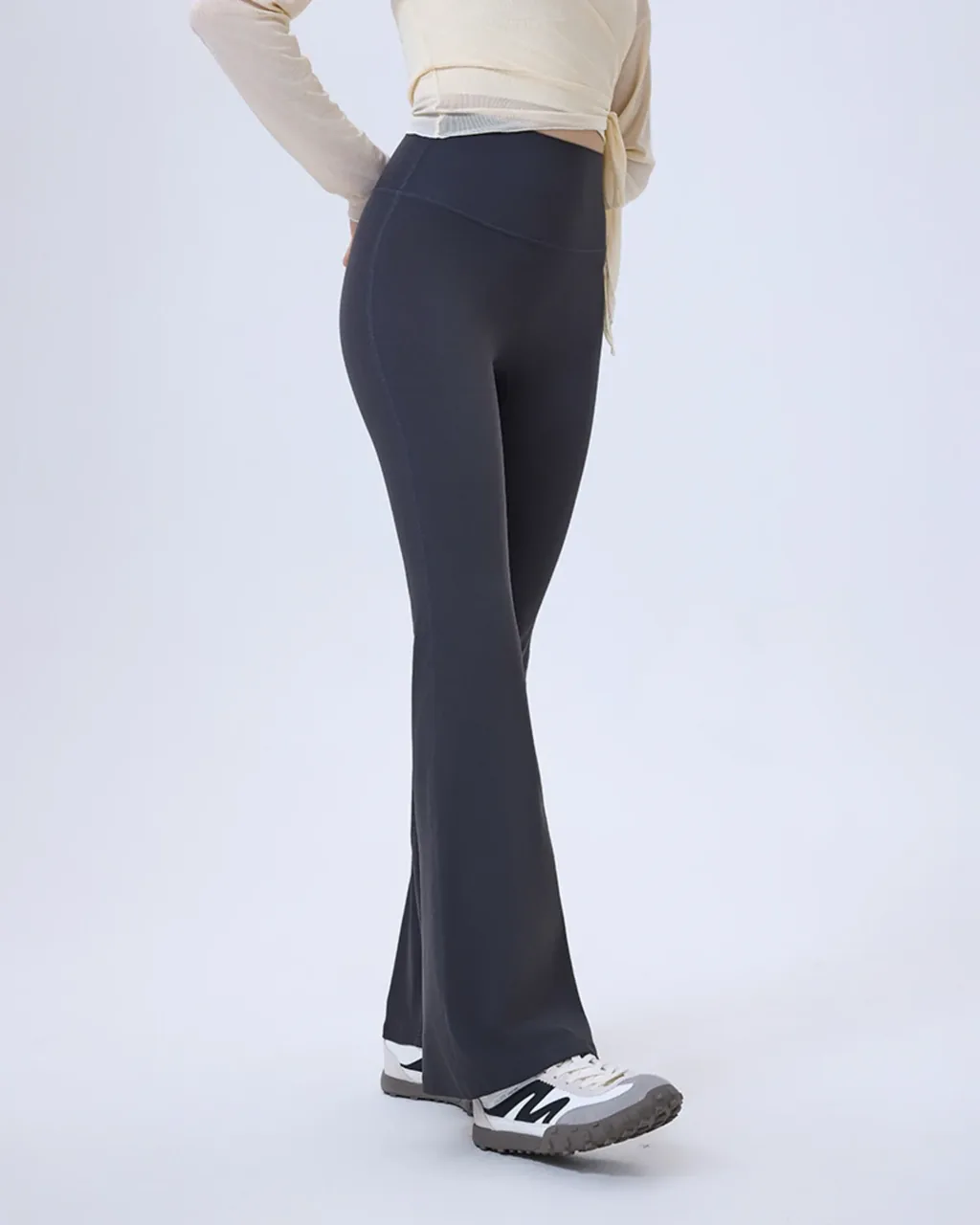 Pantalones Yoga De Cintura Alta Y Silueta Amplia Con Efecto Levantador - azul marino