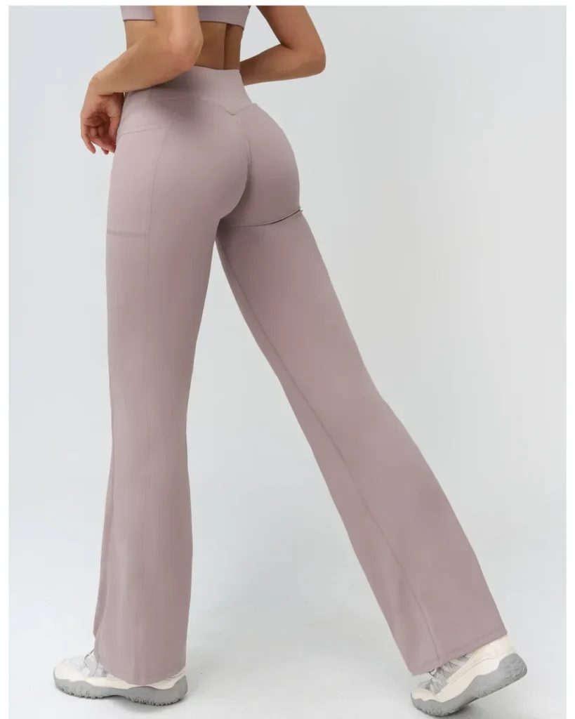 Cross Waist High Nude Feel Flare Wide Leg Micro - Mauve