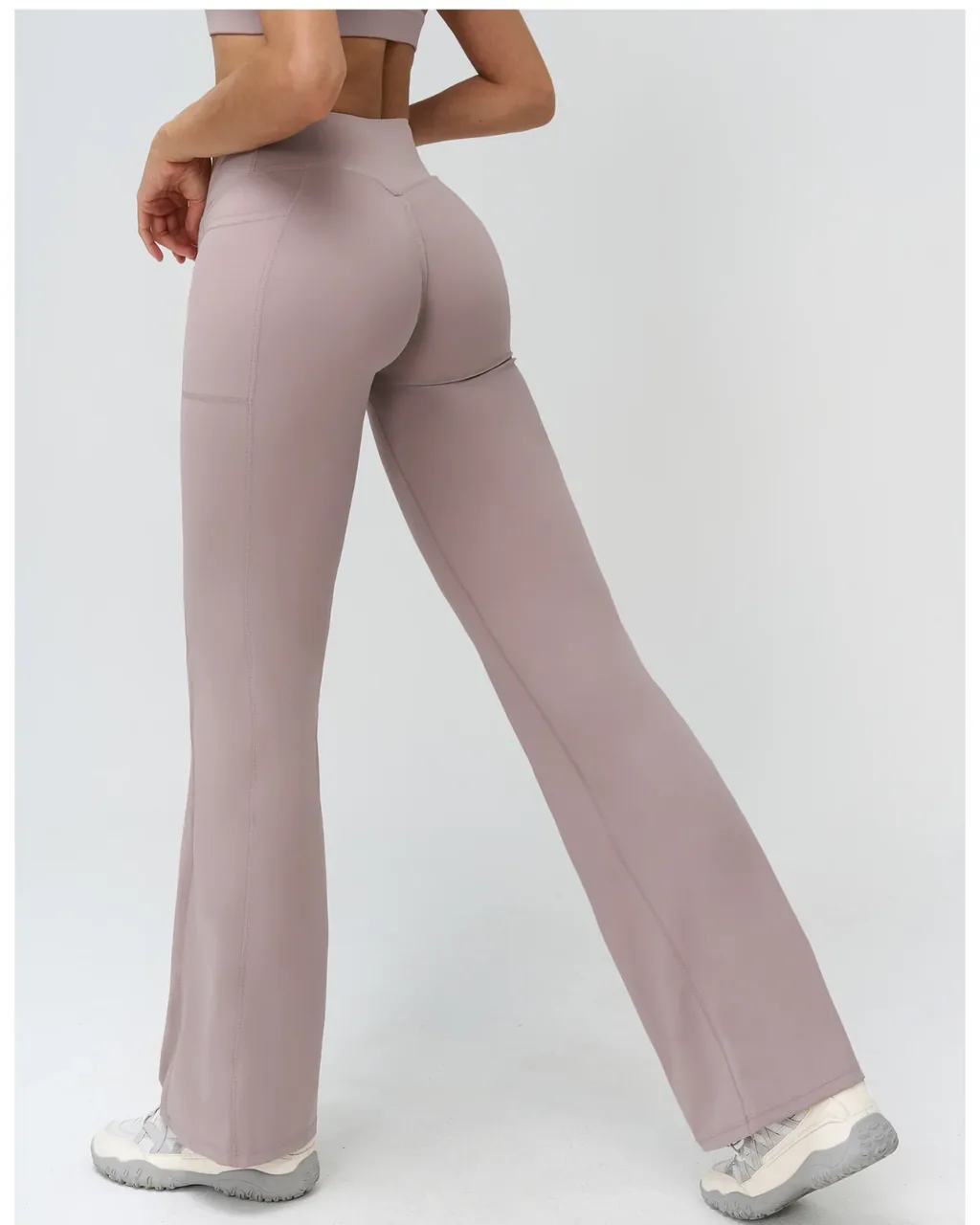 Leggings Flare Cintura Alta Sensación Nude - malva