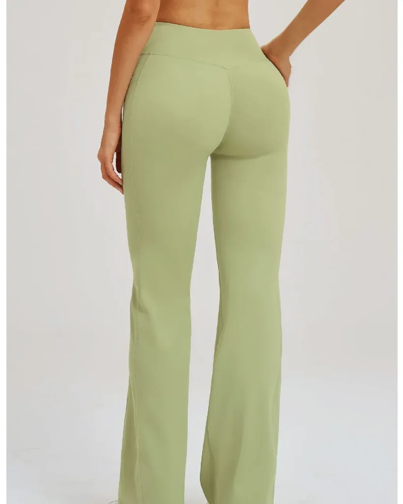 Cross Waist High Nude Feel Flare Wide Leg Micro - Sage