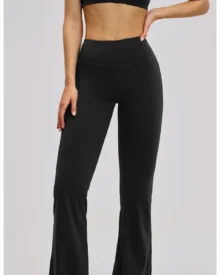 High Waist Micro Flare Yoga Breathable Tight Hip - black