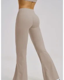 High Waist Micro Flare Yoga Breathable Tight Hip - Light Grey