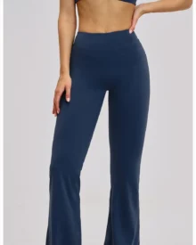 High Waist Micro Flare Yoga Breathable Tight Hip - navy