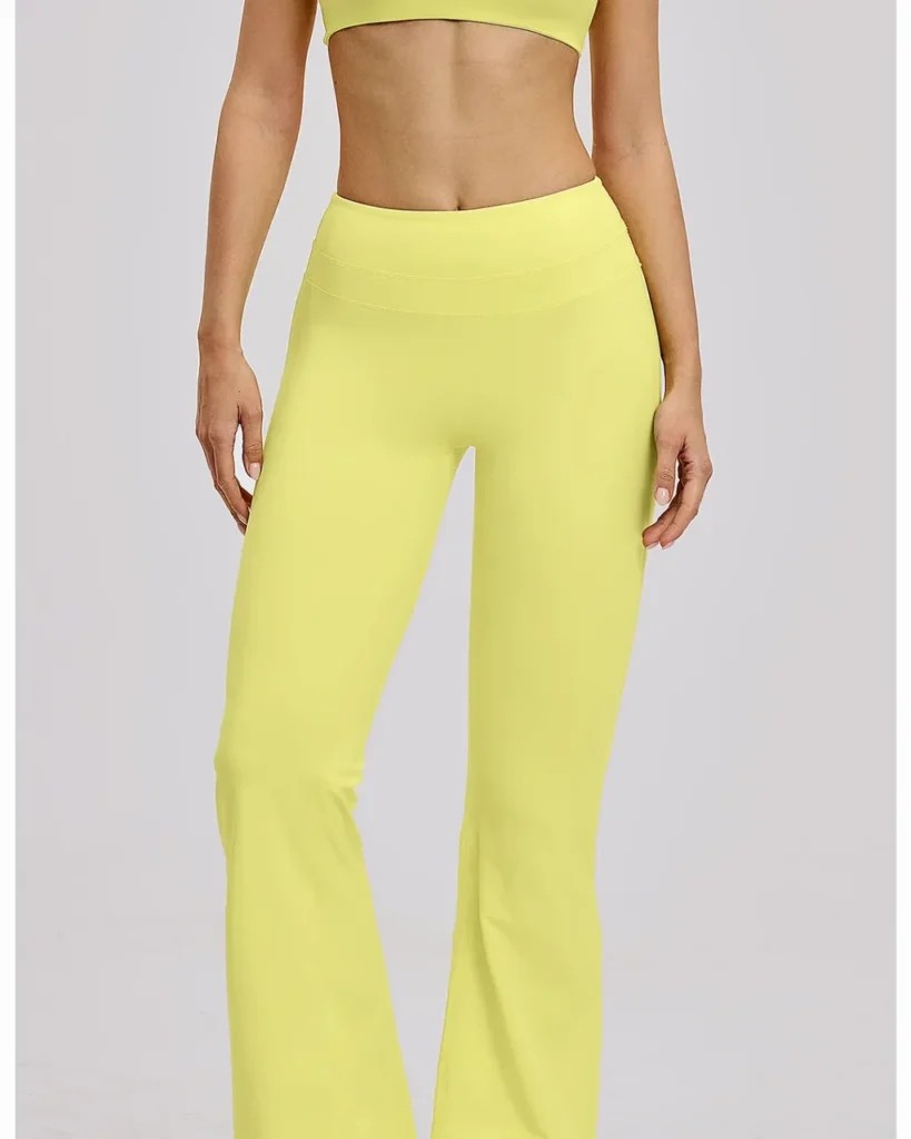High Waist Micro Flare Yoga Breathable Tight Hip - yellow