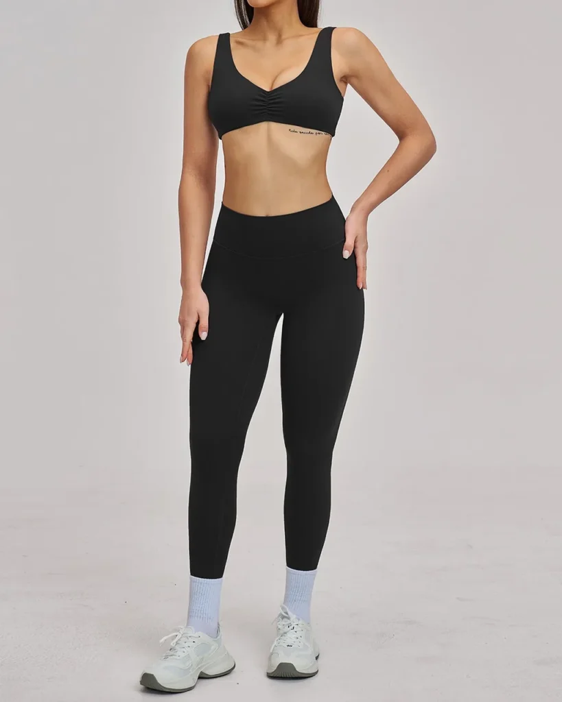 Brushed Hollow Halter Backless Yoga Running Fitness Set - Navy