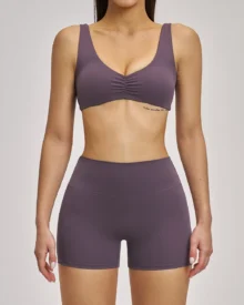 Halter Backless Yoga Outfit Sports Running Fitness Set - Dark Grey