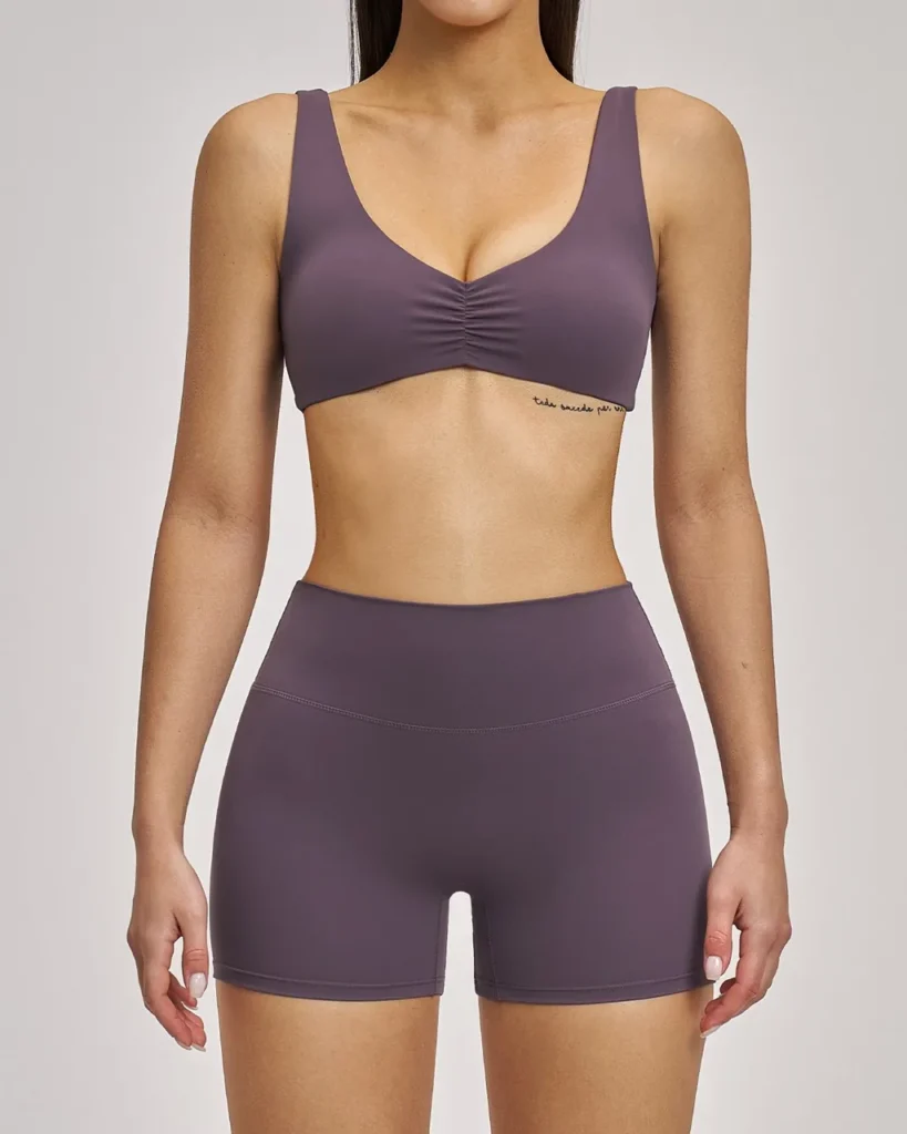 Conjunto Deportivo Yoga Halter Sin Espalda - gris oscuro