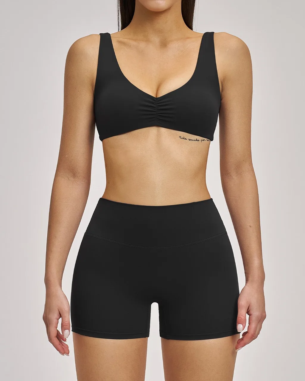 Halter Backless Yoga Outfit Sports Running Fitness Set - Midnight
