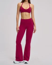 Set De Yoga Halter Fitness Sin Espalda - borgoña