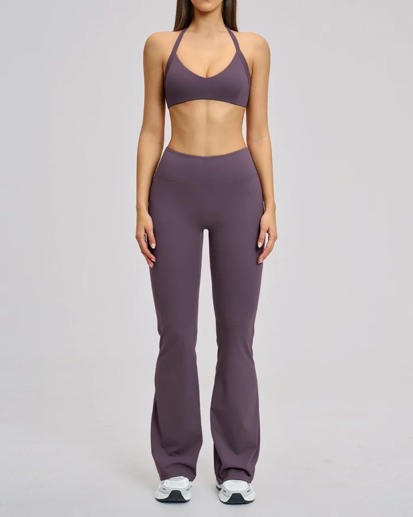Set De Yoga Halter Fitness Sin Espalda - ciruela