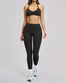 Halter Backless Yoga Fitness Set - Midnight