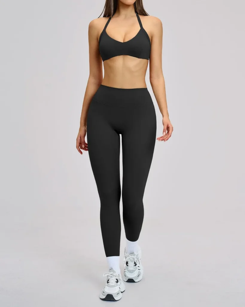 Halter Backless Yoga Fitness Set - Midnight