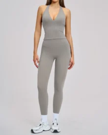 Set Yoga Elegante Sin Espalda - gris