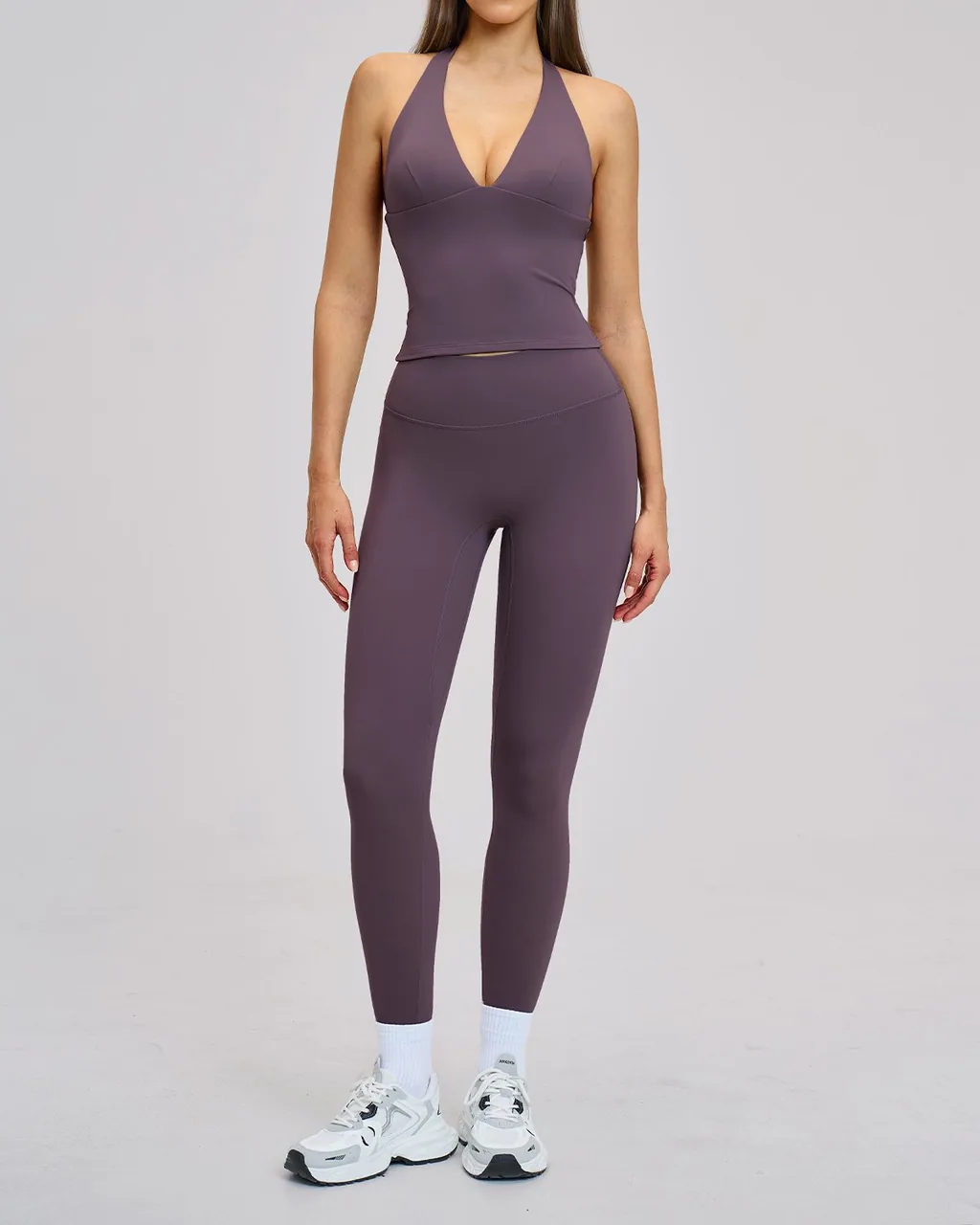 Set Yoga Elegante Sin Espalda - ciruela suave