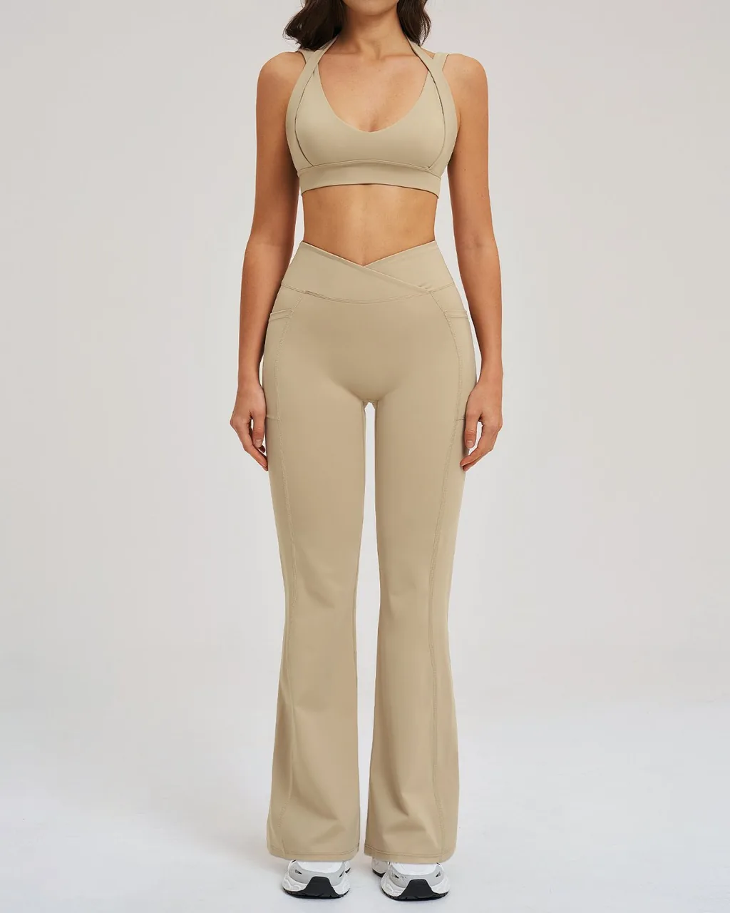 Set Yoga Sin Espalda Y Silueta Ampliada - canela