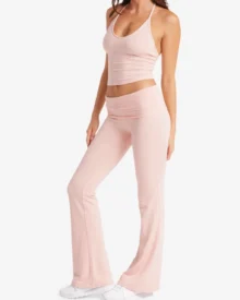 Conjunto Yoga Elevador De Cadera Con Braguita Alta Y Sostén Sin Costuras - rosa