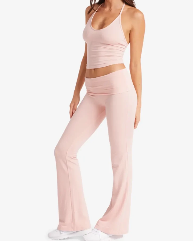 Conjunto Yoga Elevador De Cadera Con Braguita Alta Y Sostén Sin Costuras - rosa