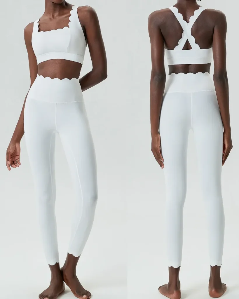 Seamless Liquid Gel Wave Plus Size Tight Quick Dry Yoga Set - White